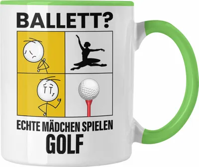 Produktbild von Trendation - Golf Mädchen Tasse Sport Geschenk Frauen Echte Mädchen Spielen Golf-Spielerin (Grün)