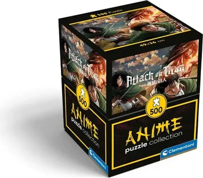 Zdjęcie produktu dla Clementoni 35138 - Puzzle 500 elementów - Pudełko upominkowe Premium Animé-Collection - Atak na Tytana