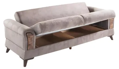 Produktbild von Sofa 3 Sitzer Sofas Textil Dreisitzer Sitz Polster Design Wohnzimmer Modern Grau