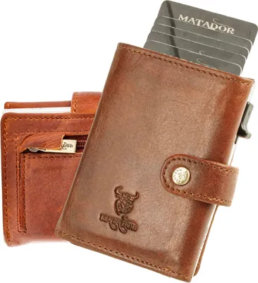 Produktbild von MATADOR TOKIO Leder Slim Wallet Kreditkartenetui RFID Braun