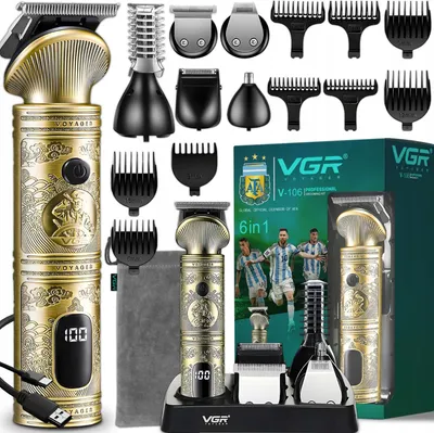 Produktbild von Kuketo | Haarschneider 6in1 - Schwarz - Universeller Trimmer - Präzises Schneiden - Kabelloses Design