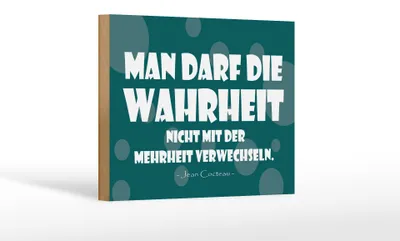 Produktbild von Holzschild Spruch 18x12cm Wahrheit und Mehrheit