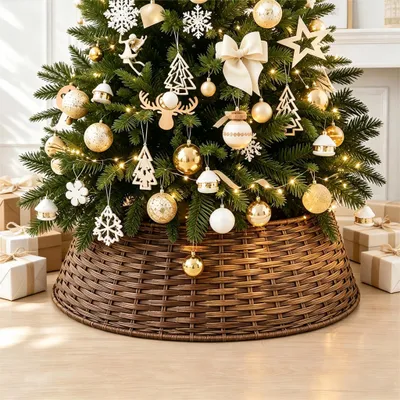 Weihnachtsbaumrock mit Pailletten, 60 x 40 cm, braun