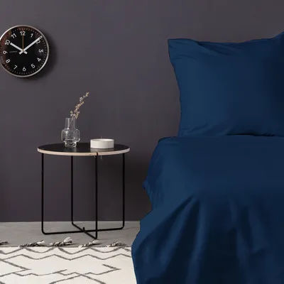 Produktbild von L'Essentiel Linge de Maison, De Petrol Blue, Satin-Doppelbettbezug-Set (FR), Petrolblau, 100 % Baumwollsatin, 200 x 200 cm