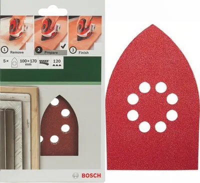 Produktbild von Bosch Schleifblatt 5 Stk, 95 x 135 mm K 120 für Black + Decker