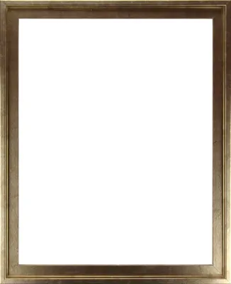 A gold antique-style picture frame against a white background.