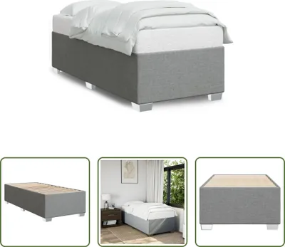 Produktbild von The Living Store Bettgestell Hellgrau 100x200 cm Stoff