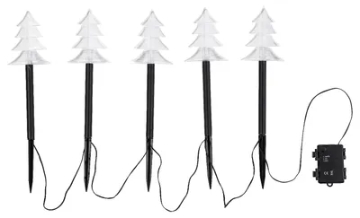 Produktbild von 5 Stück LED-Gartenleuchtstäbe Tannenbaum Batteriebetrieben inkl. Timerfunktion
