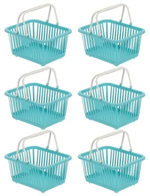 Immagine prodotto di Omgoods - 6 mini cestini in plastica | Cestini per la spesa con maniglie