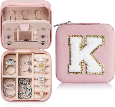 Produktbild von Schmuckkästchen, Buchstabe A-Z, für Reisen, kleine Schmuckdose für Frauen