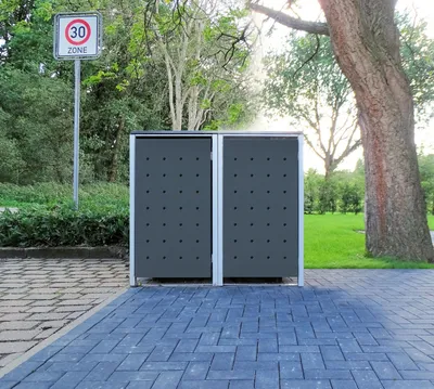 Produktbild von 2 Mülltonnenboxen Modell No.1 Anthrazitgrau für 120 Liter Mülltonnen