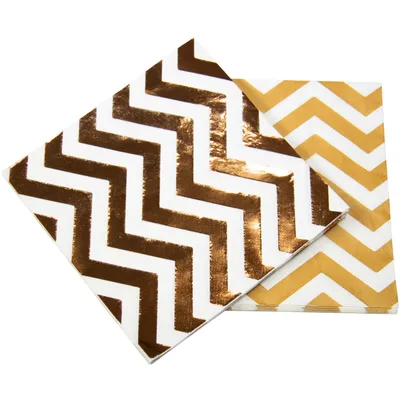 Produktbild von servietten 33 x 33 cm Papier weiß/rosegold 20 Stück