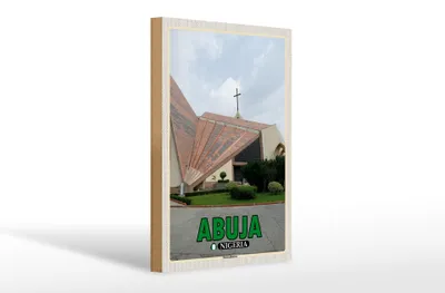 Produktbild von Holzschild Reise 20x30cm Abuja Nigeria Nationalkirche