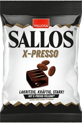 Produktbild von Sallos X Presso Hartkaramellen mit Lakritzgeschmack mit Füllung 135g