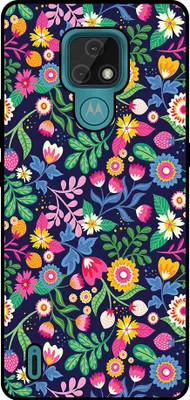 Produktbild von Smartphonica Handytasche Passend für Motorola Moto E7 mit Blumendruck - TPU zurück Abdeckung Fall Blumendesign