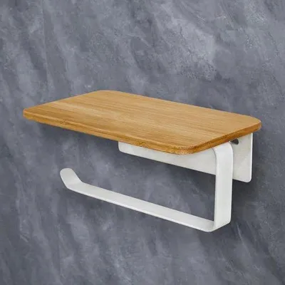 Produktbild von Bamboo Toiletrolhalter 2 in 1 weiß