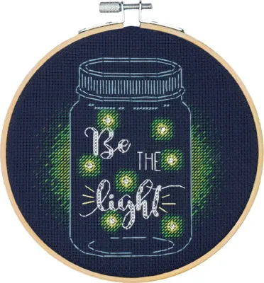 Immagine prodotto di Dimensioni confezione per ricamo a punto croce con telaio "Impara un mestiere, sii la luce", schema di conteggio, diam. 15,2 cm