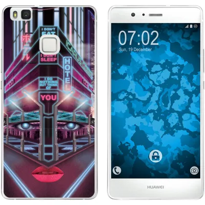 Produktbild von PhoneNatic Case kompatibel mit Huawei P9 Lite Silikon-Hülle Retro Wave Cyberpunk.02 M5