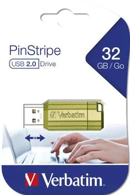 Produktbild von Verbatim PinStripe 3.0 - USB 3.0-Stick 32 GB - Eucalyptus Green, 32 GB, USB Typ-A, 2.0, 12 MB/s, Dia, Grün