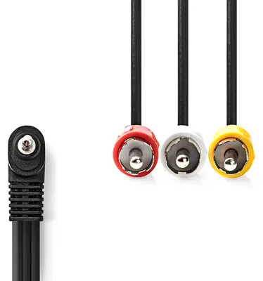 Produktbild von Nedis Audio-Video-Kabel - 3.5 mm Stecker - 3x Cinch-Stecker - Vernickelt - 1.00 m - Rund - PVC - Schwarz
