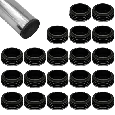 Lamellenstopfen rund, 20 mm, 20 Stück, schwarz, PE-Kunststoff