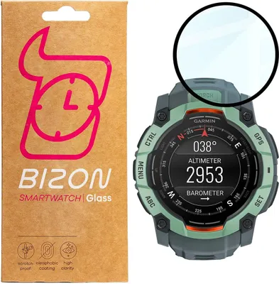 Produktbild von Szkło hybrydowe Bizon Glass Watch Edge Hybrid dla Garmin Instinct 3 45 mm, czarne