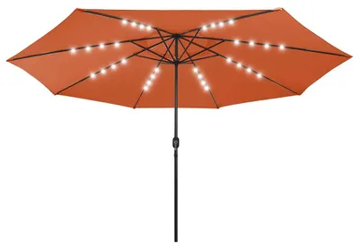 Produktbild von vidaXL Sonnenschirm mit LED-Beleuchtung 400 cm Terrakotta