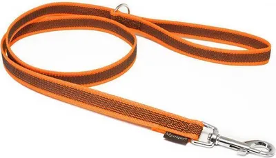 Produktbild von Mystique® Gummierte Leine 20mm mit Handschlaufe Standard Karabiner neon orange 2m