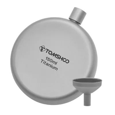 Produktbild von 150 ml Titanflasche Alkohol Whisky Weinflasche mit Nachfuelltrichter fuer Outdoor-Camping-Rucksackreise-Picknick