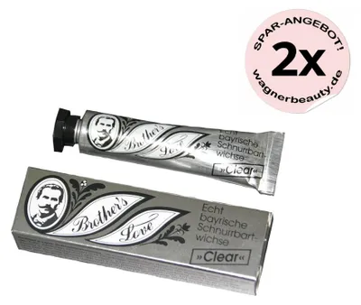 Immagine prodotto di Brother's Love Bartwichse, soluzione trasparente, confezione da 2, 2 flaconi da 10 ml, trasparente