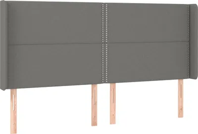 Obrázek produktu pro vidaXL Čelo postele s ušima tmavě šedé 203x16x118/128 cm Látka