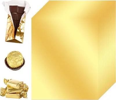 Image de Papier d'emballage en aluminium, 100 feuilles, 19 x 16 cm, pour le chocolat