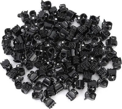 Produktbild von 100 Mini-Haarklammern schwarz, Kunststoff & langlebig, 1cm, für DIY & Accessoires – vielseitiges Set