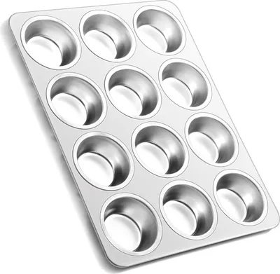 Obrázok produktu pre Plech na muffiny z nehrdzavejúcej ocele na 12 muffinov Forma na pečenie