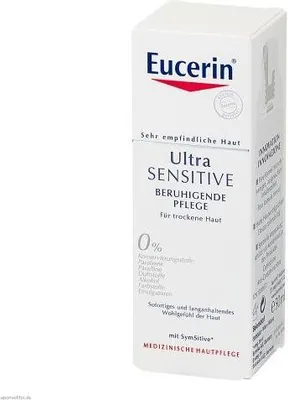 A white box of Eucerin Ultra Sensitive skin care product.