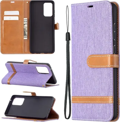 Produktbild von König Design Hülle kompatibel mit Samsung Galaxy A72 5G Kunstleder Handyhülle - Handy Case Violett