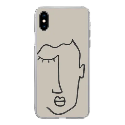 Produktbild von MuchoWow® Handyhülle Schutzhülle Hülle für iPhone Xs Auge - Abstrakt - Strichzeichnung Silikon Softcase Handy Hülle - Handytasche