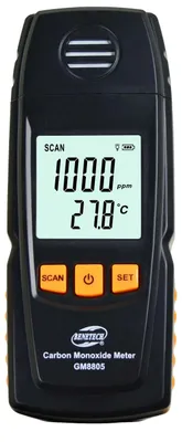 Immagine prodotto di Rilevatore di monossido di carbonio, 1000 ppm, ampio display LCD, monitoraggio continuo, , design compatto