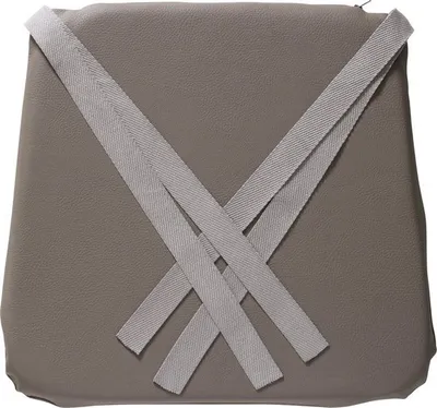 Produktbild von Sitzkissen Monaco "Fungi" - Stuhlkissen - Mit Bändern - Kunstleder - Taupe - 43,2x40,8x4cm