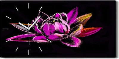 Produktbild von Dekor Leinwand Uhr Wandbilder Geräuschlos 60x30 Gemälde Abstrakte Blumen Kunst - weiße Hände