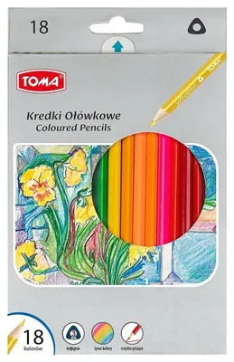 Produktbild von TOMA Kredki trójkątne 18 kolorów