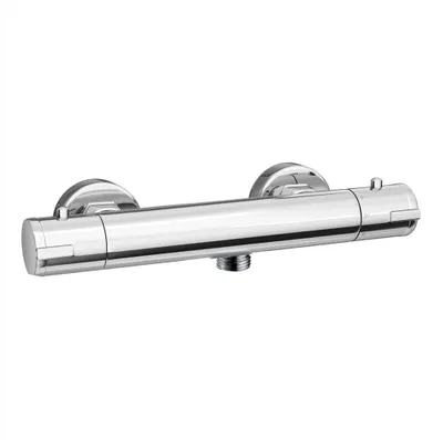 Produktbild von Thermostat-Duscharmatur mit unterem Anschluss Messing verchromt