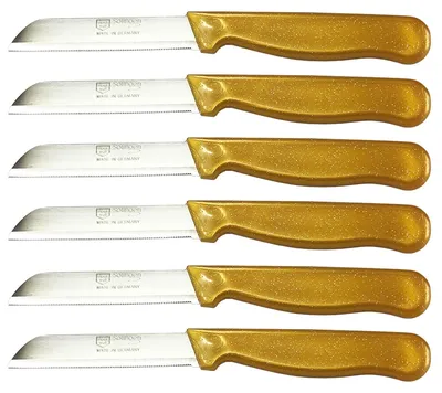 Produktbild von Solingen Messer Allzweckmesser Gold Flitter Obstmesser Küchenmesser Schälmesser, Stückzahl:6 Stück