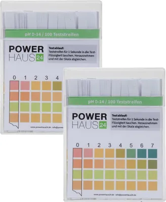 Produktbild von POWERHAUS24 Wasser pH Teststreifen, Messbereich von pH 0 bis 14, 2 x 100 Stück