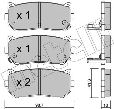 Produktbild von METELLI Bremsbeläge Satz Hinten Bremsklötze für KIA CARENS II (FJ) 22-0372-0