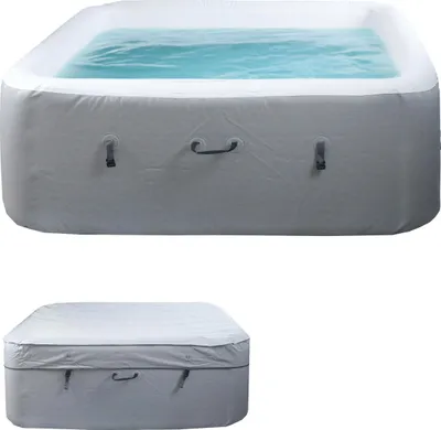 Produktbild von Whirlpool MCW-N97, Ersatz-Pool 5 Personen, In-/Outdoor aufblasbar Dropstitch-Gewebe, eckig 180cm grau-weiß