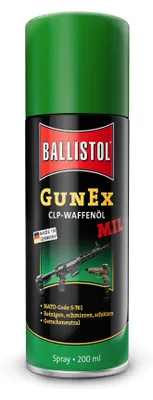 Produktbild von Waffenöl BALLISTOL GunEx 200 ml Spray, -56 bis +150 °C, Schmiermittel, Pflege