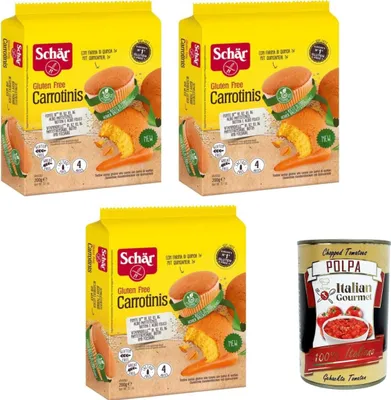 Produktbild von Schar Carrotinis senza lattosio Schar Carrotini ist laktosefrei 3x200gr + Italian Gourmet polpa 400g
