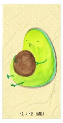Produktbild von Mr. & Mrs. Panda Handtuch Avocado Pfeifen - Gelb Pastell - Geschenk, Frottee-Handtuch, Poolhandtuch, Schwanger, Duschtuch, Ernährung, Strandlaken, Abnehmen