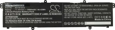 Produktbild von vhbw Akku Ersatz für Asus B31N1915, C31N1915, 0B200-03760000 für Notebook (3500 mAh, 11,55 V, Li-Polymer)